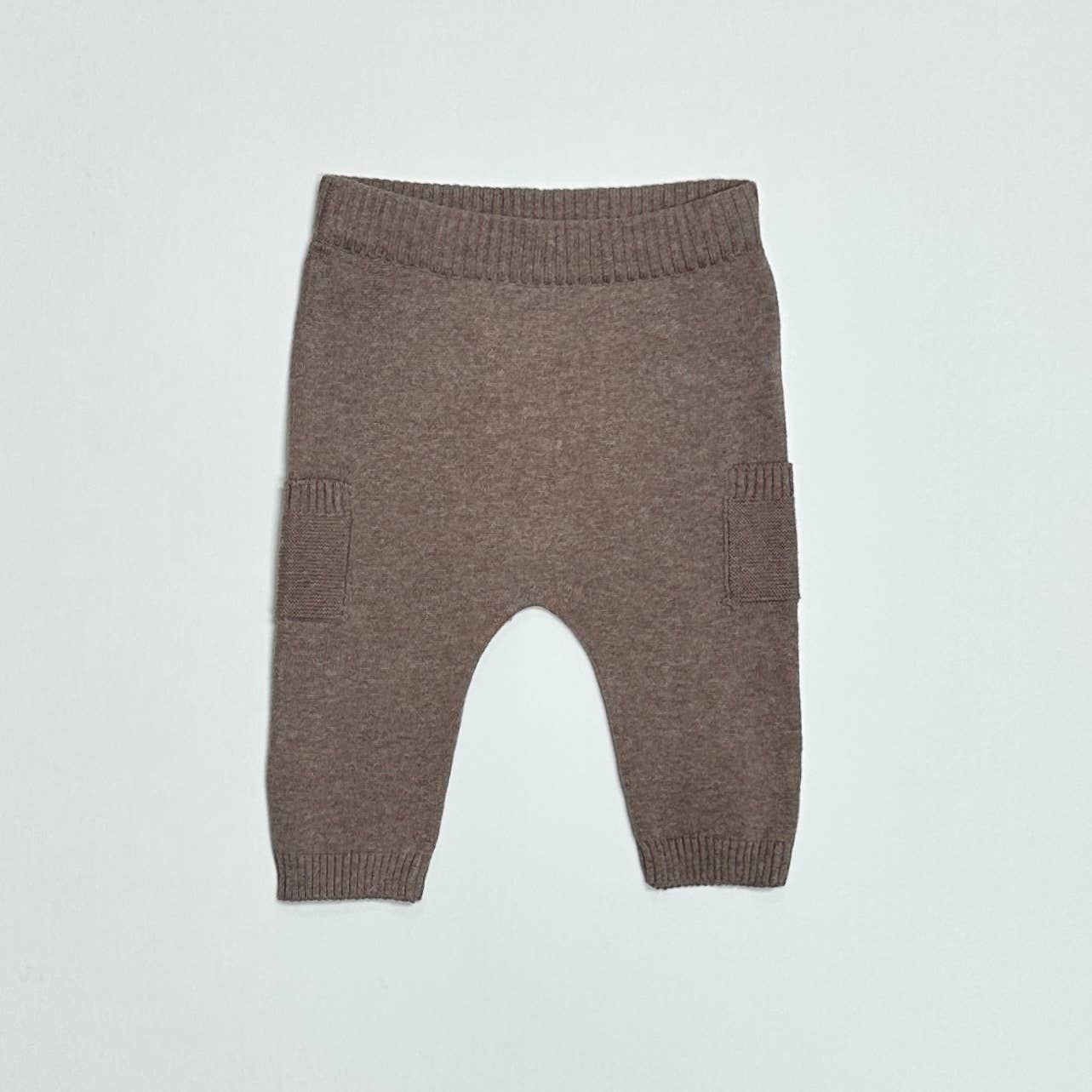 Organic Cotton Baby Side Pocket Sweater Knit Pants – Stone + Cafe Latte