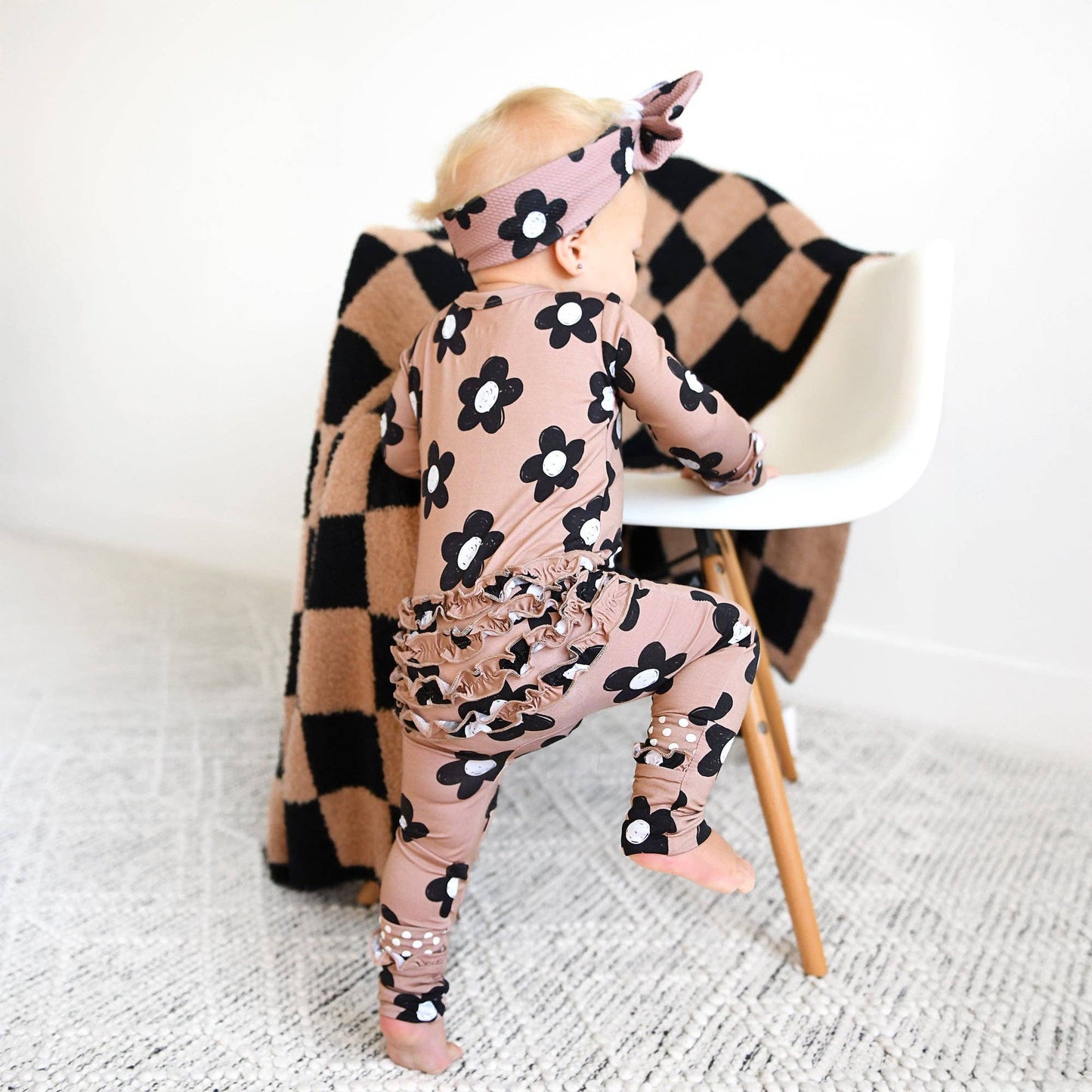 Floral Ruffle Bamboo Zip One-Piece – Baby Pajama