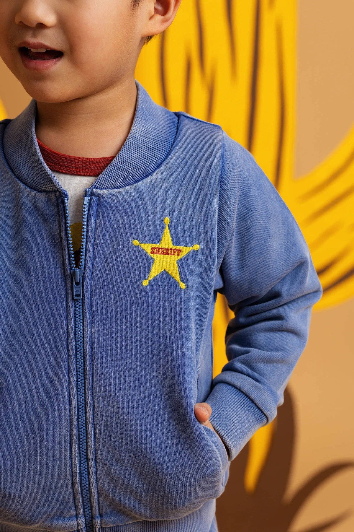 Zip Bomber Jacket_Toy Story Woody on Denim Blue: Boy / Toy Story Woody on Denim Blue / 12-18m