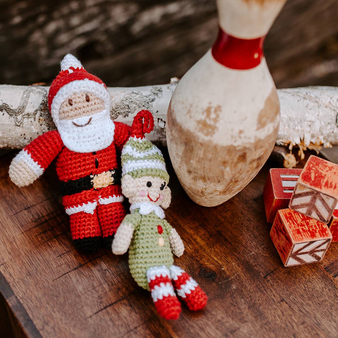 Handmade Santa Ornament – Organic Cotton Fair Trade Holiday Décor