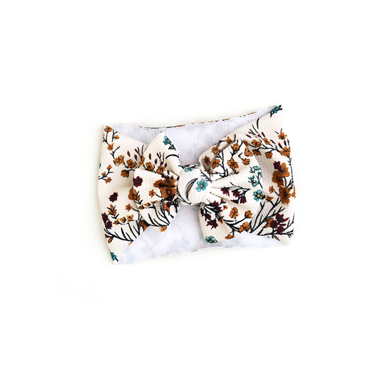 Maren Floral Baby Headwrap – Soft Stretch Bow Headband
