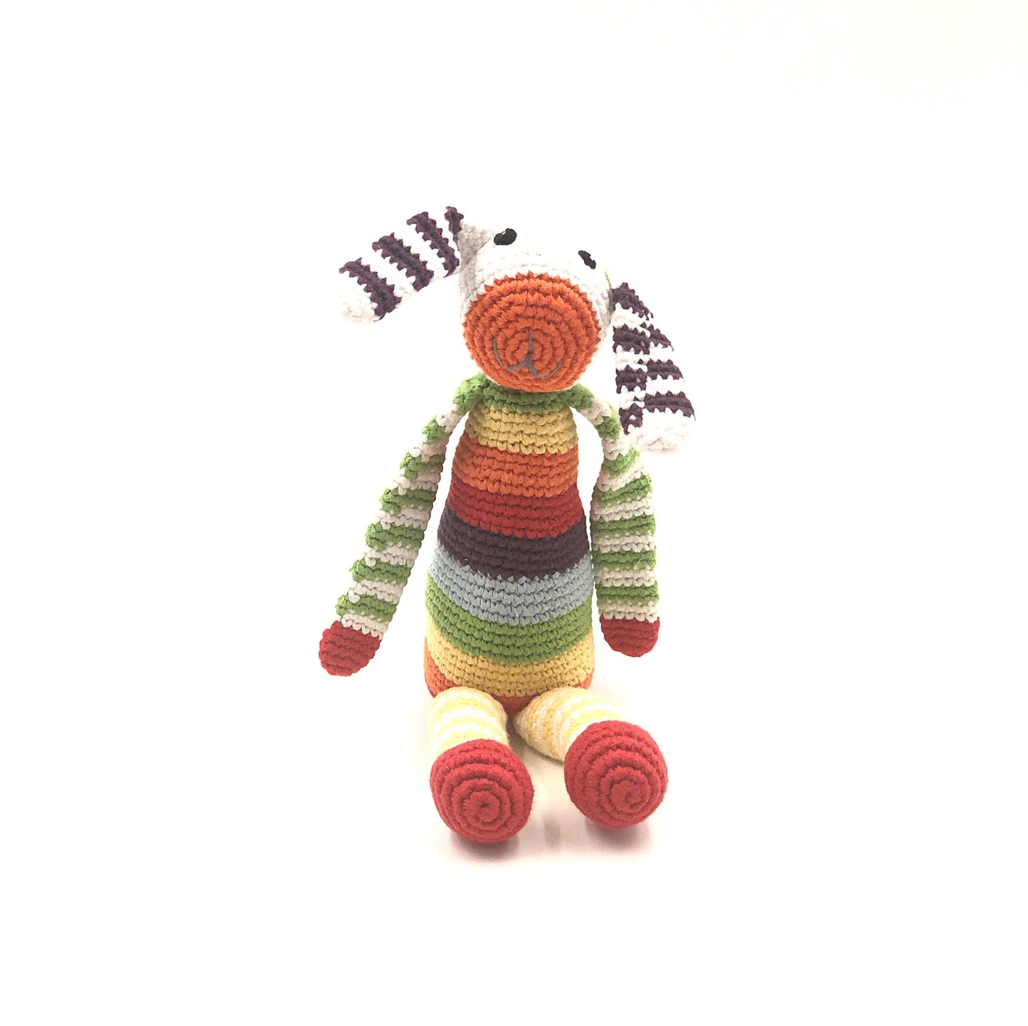Organic Rainbow Bunny Plush Toy – Velvety Soft Handmade Crochet Stuffed Animal