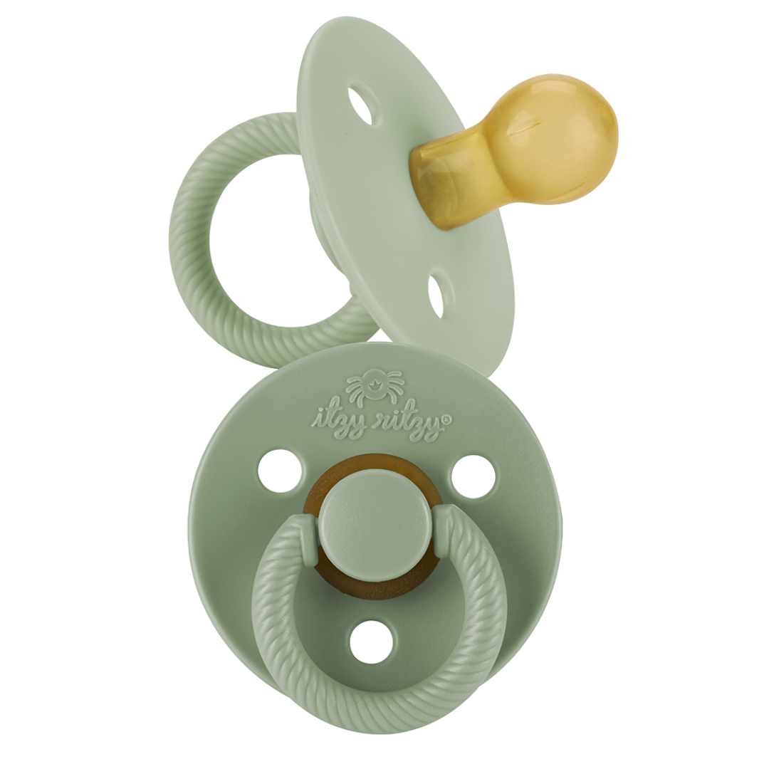 Itzy Soother™ Natural Rubber Pacifier Set – Pink Bow | BPA-Free Baby Pacifiers