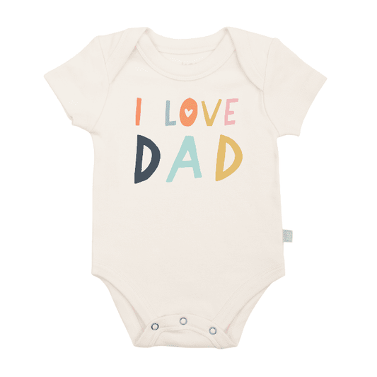 Love Dad Baby Bodysuit - 100% Organic Cotton Graphic Onesie