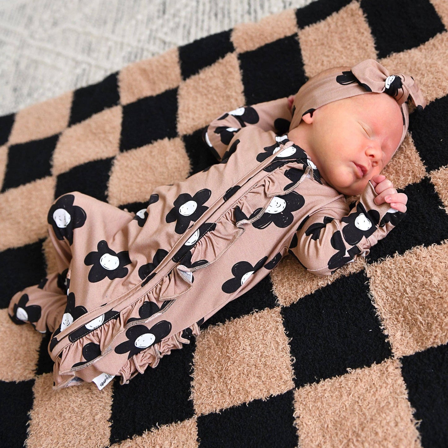 Floral Ruffle Bamboo Zip One-Piece – Baby Pajama