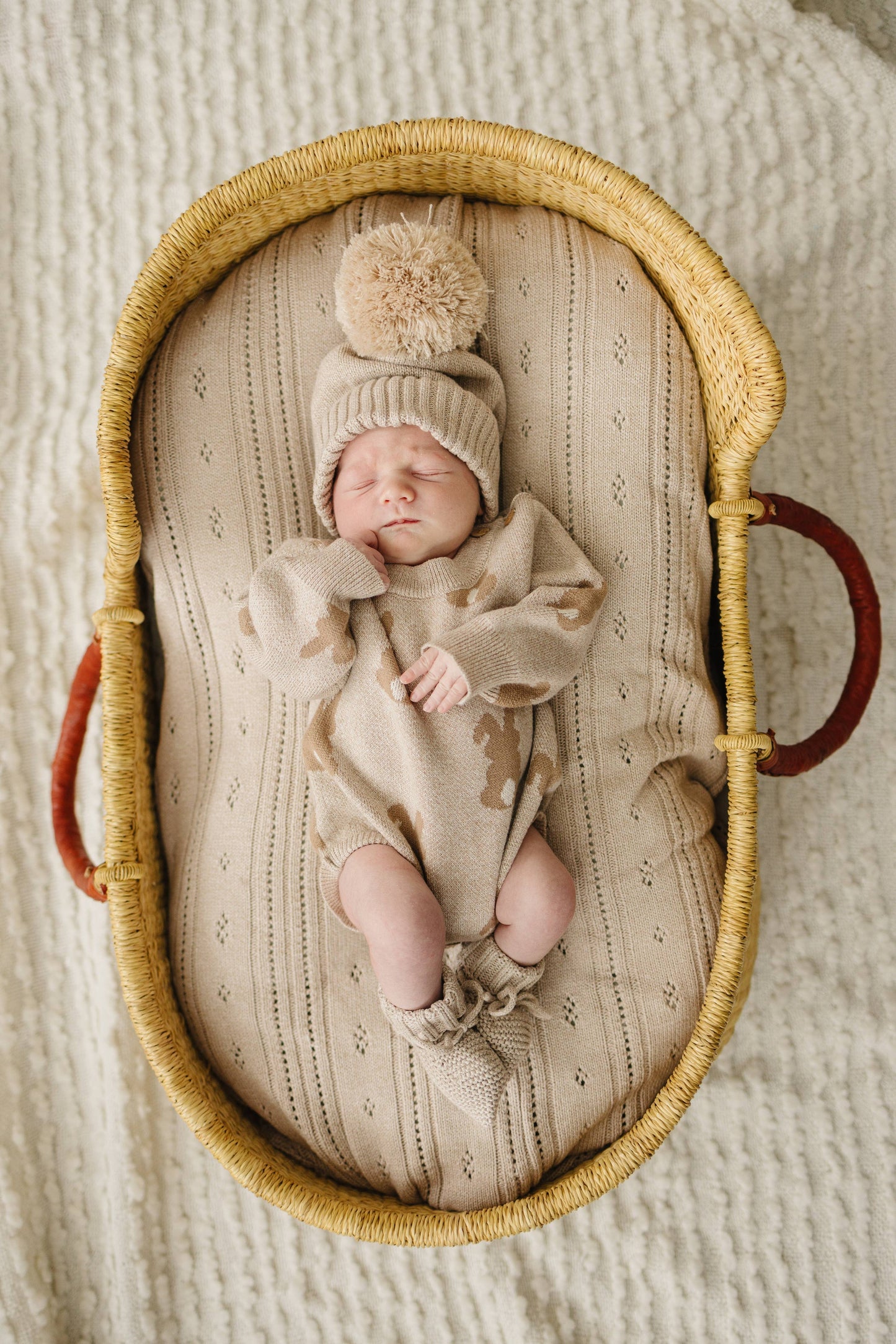 Luna + Luca Bunny Jacquard Organic Baby Romper