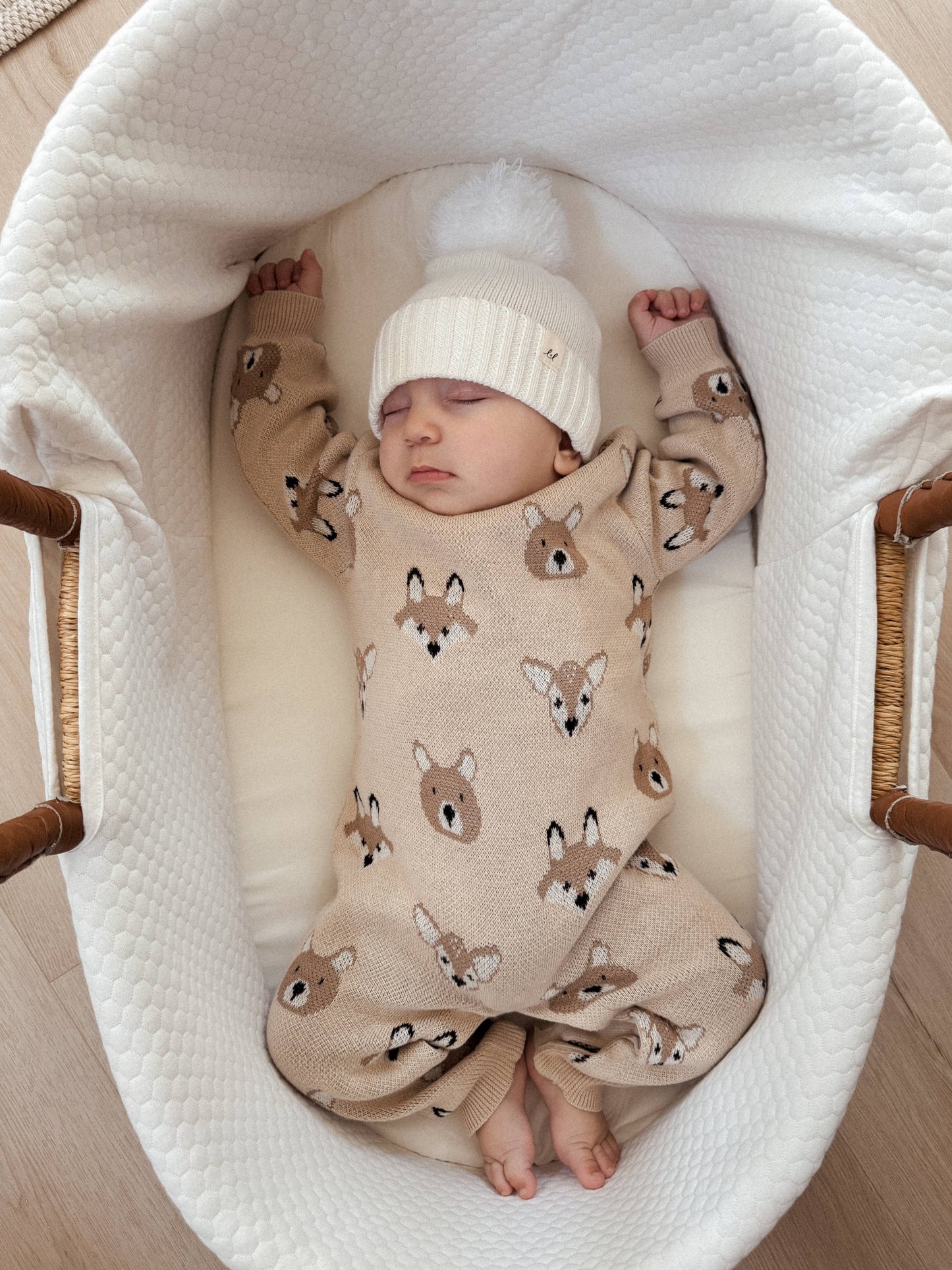 Woodland Jacquard Organic Baby Jumpsuit