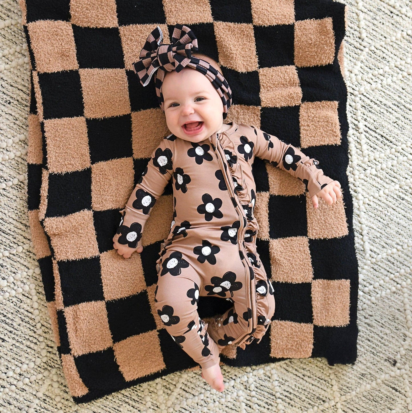 Floral Ruffle Bamboo Zip One-Piece – Baby Pajama