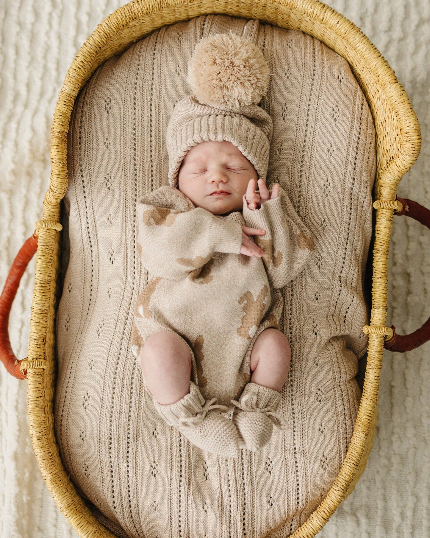 Luna + Luca Bunny Jacquard Organic Baby Romper