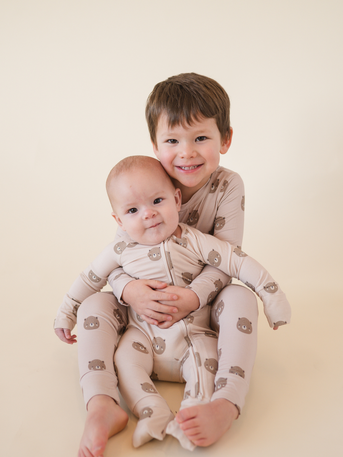 Bamboo 2-Way Convertible Zip Romper – Teddy | Ultra-Soft Unisex Baby Sleepwear