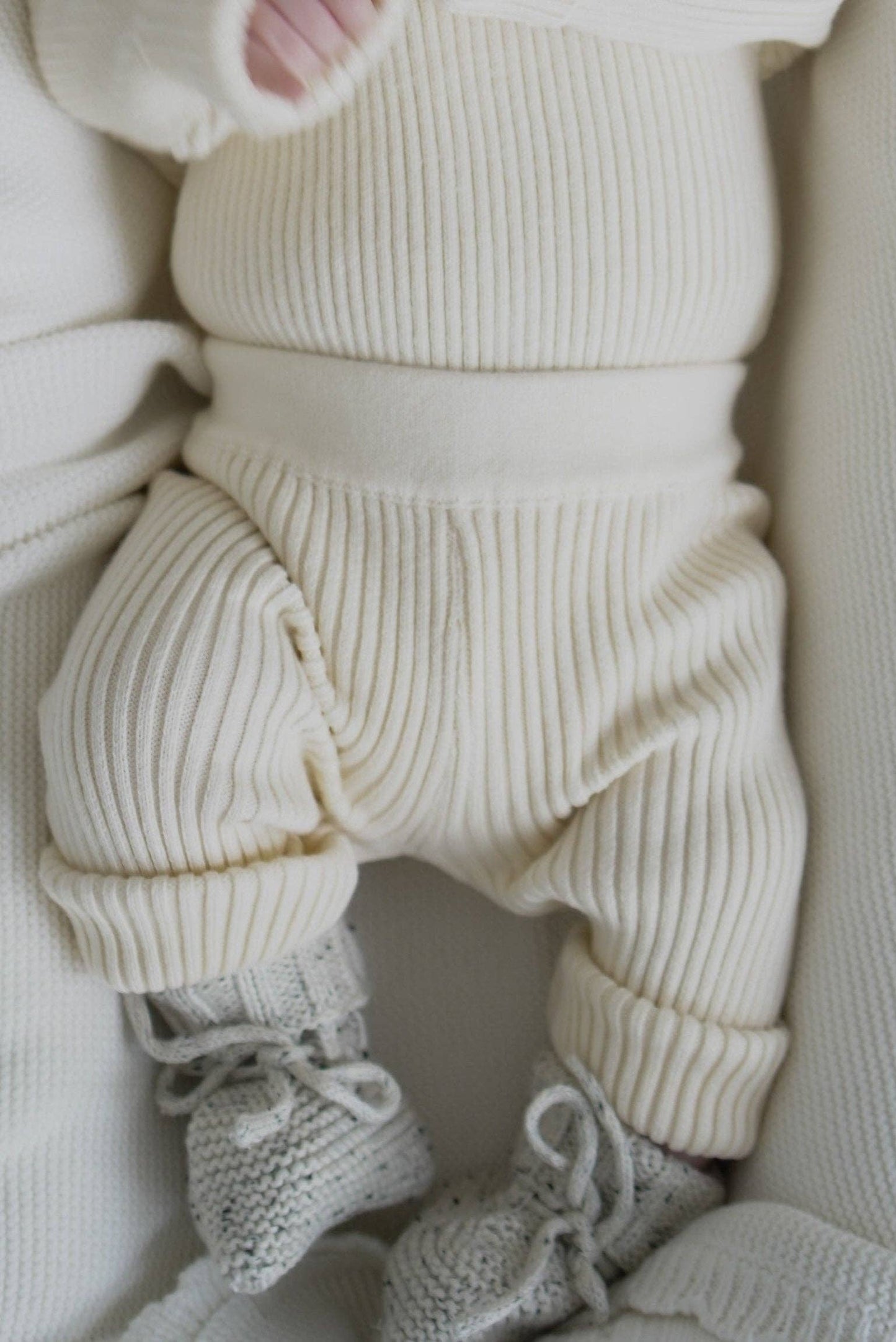 Organic Cotton Baby Rib Leggings – Cream