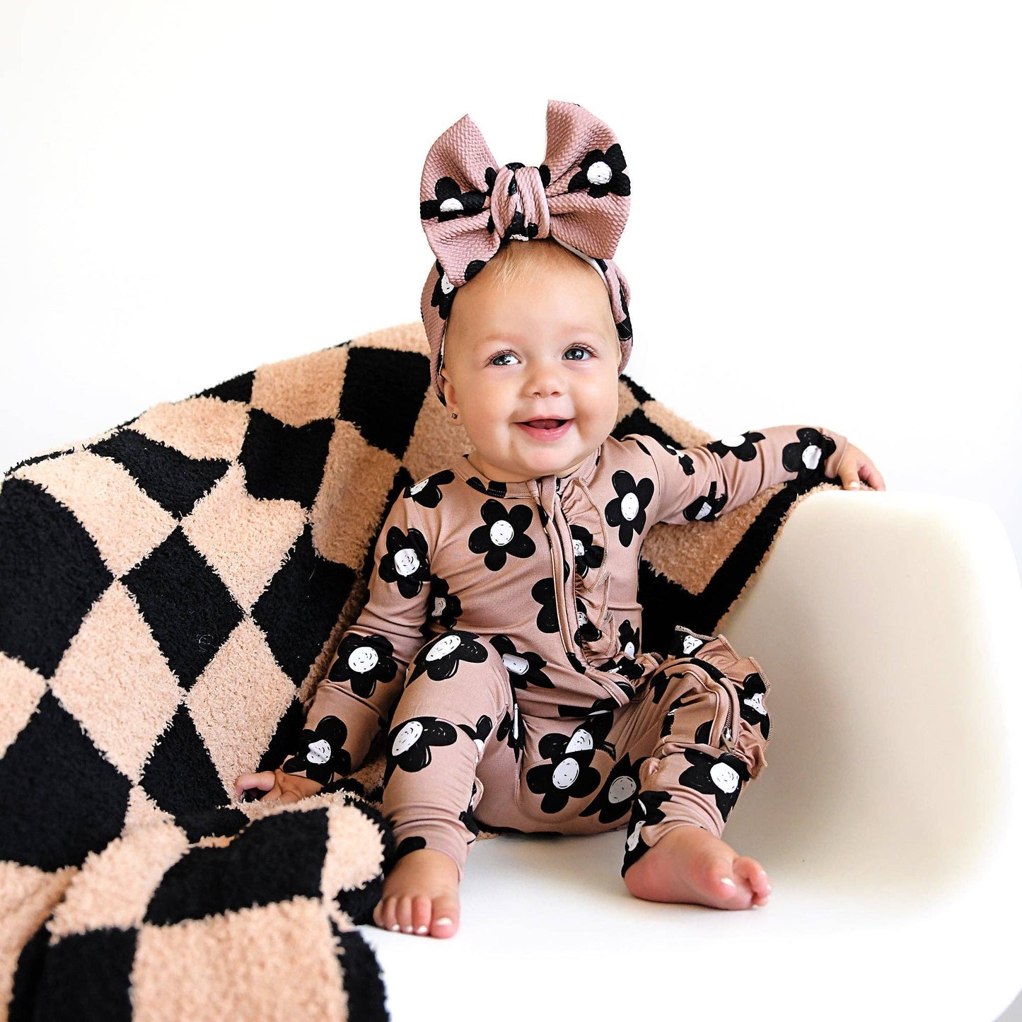 Floral Ruffle Bamboo Zip One-Piece – Baby Pajama