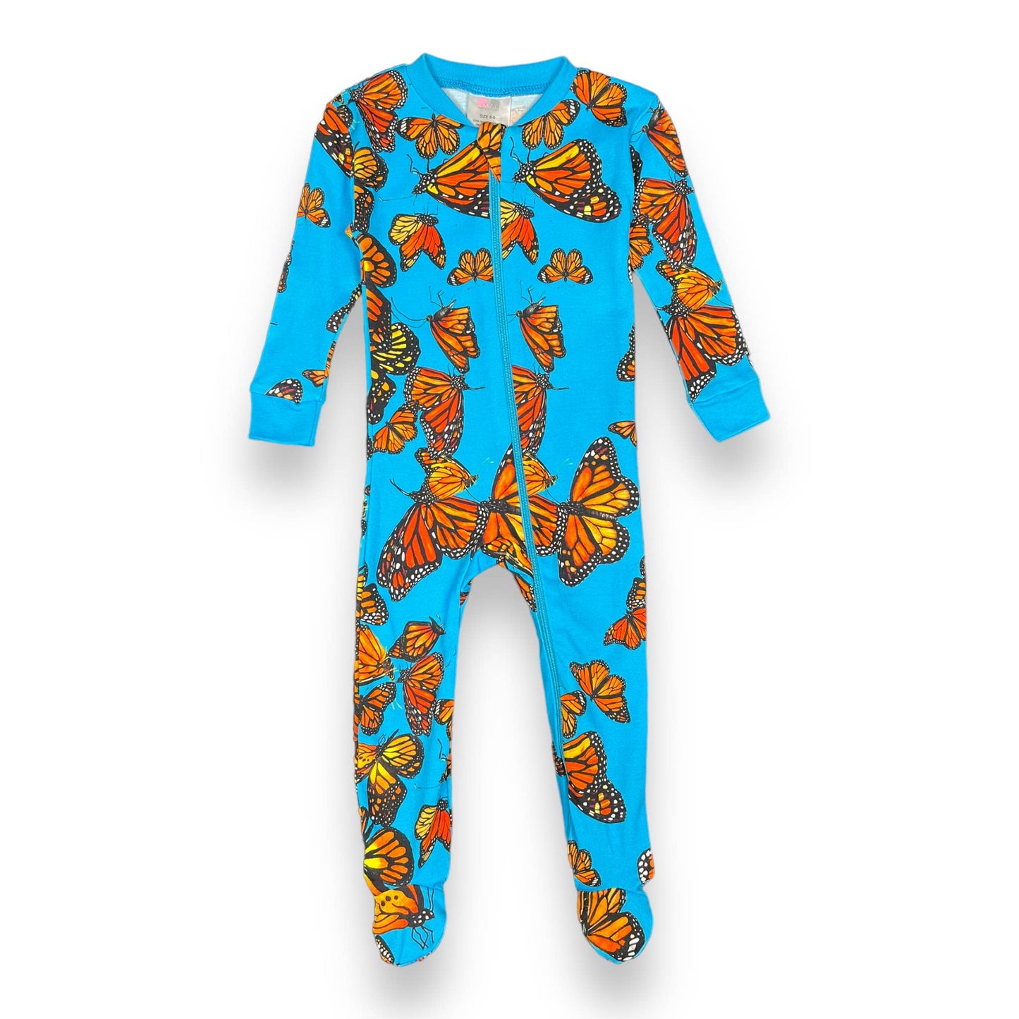Bright Monarchs Organic Cotton Baby Sleeper – Full Zip Footed Pajama