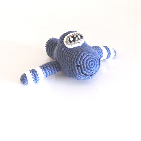 Handcrafted Mini Airplane Rattle – Organic Cotton Baby Toy