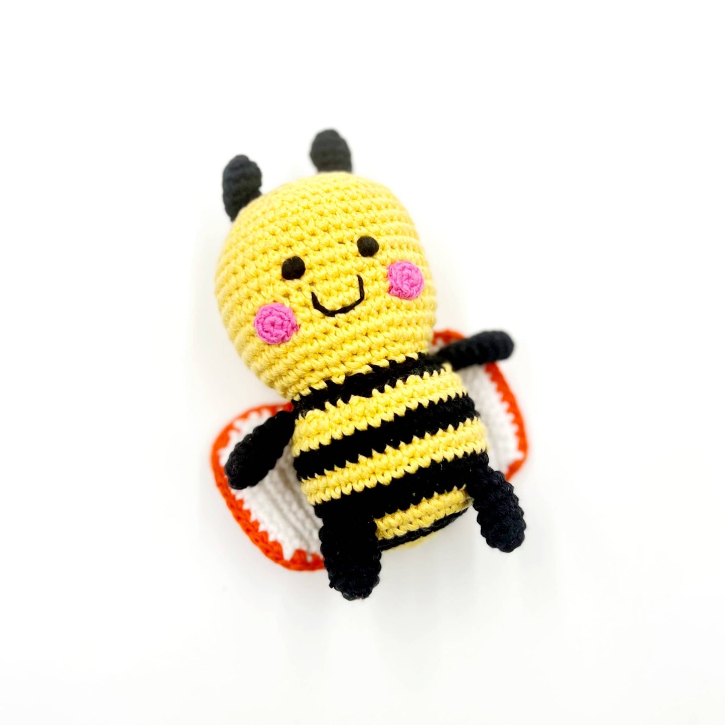 Bumblebee Baby Rattle | Organic Cotton Sensory Toy for Infants