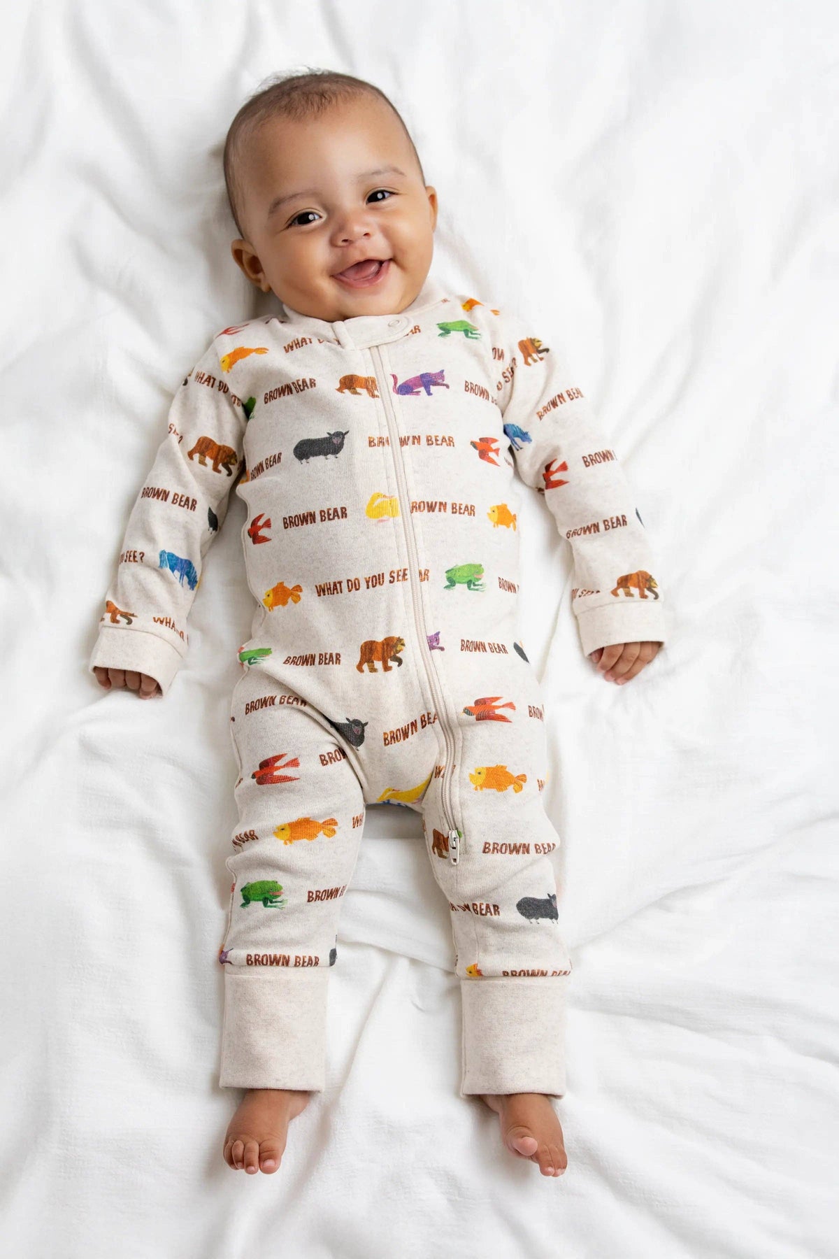One-Piece Baby Pajamas_Eric Carle Brown Bear: Unisex / Eric Carle Brown Bear / 0-3m