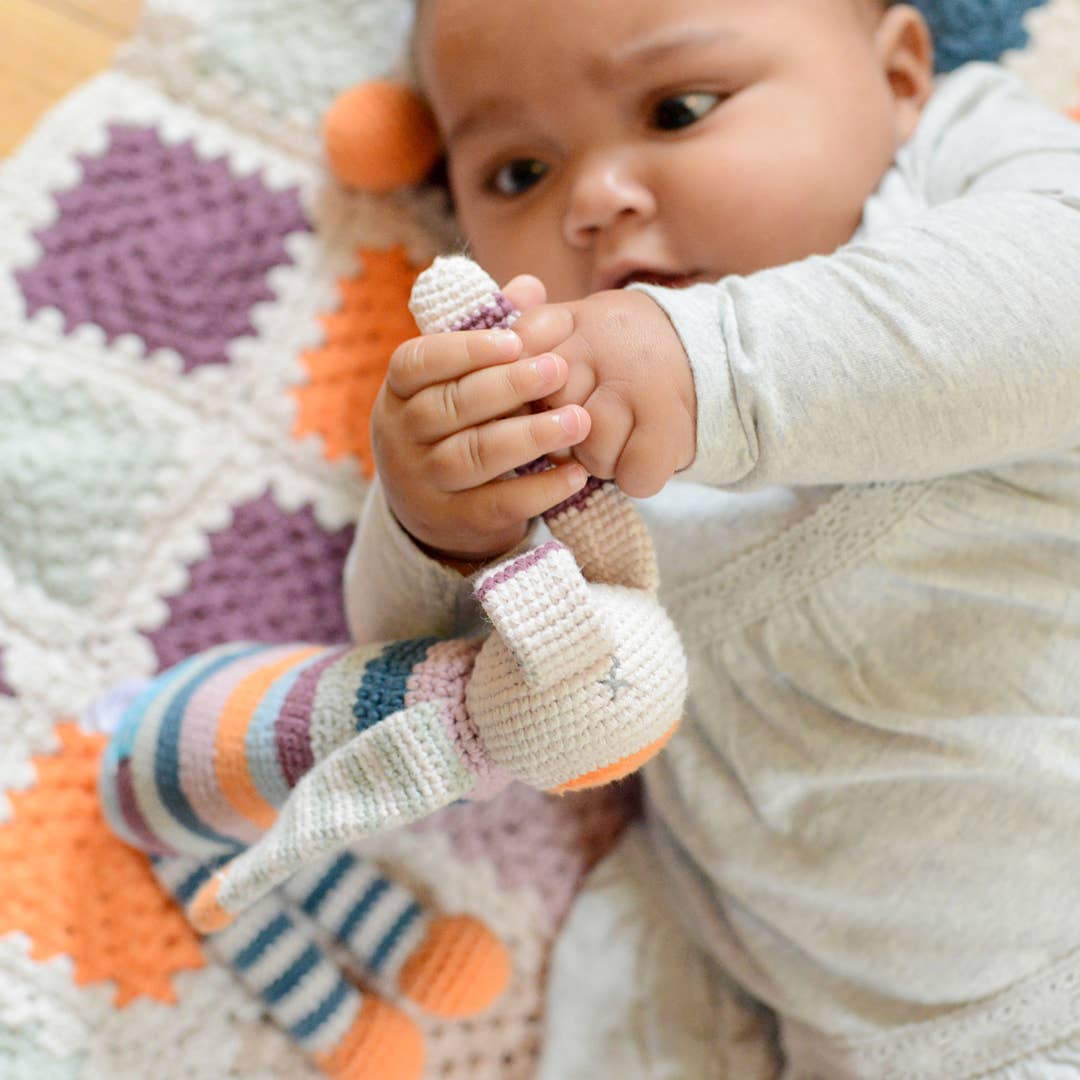 Handmade Granny Square Baby Blanket in Purple