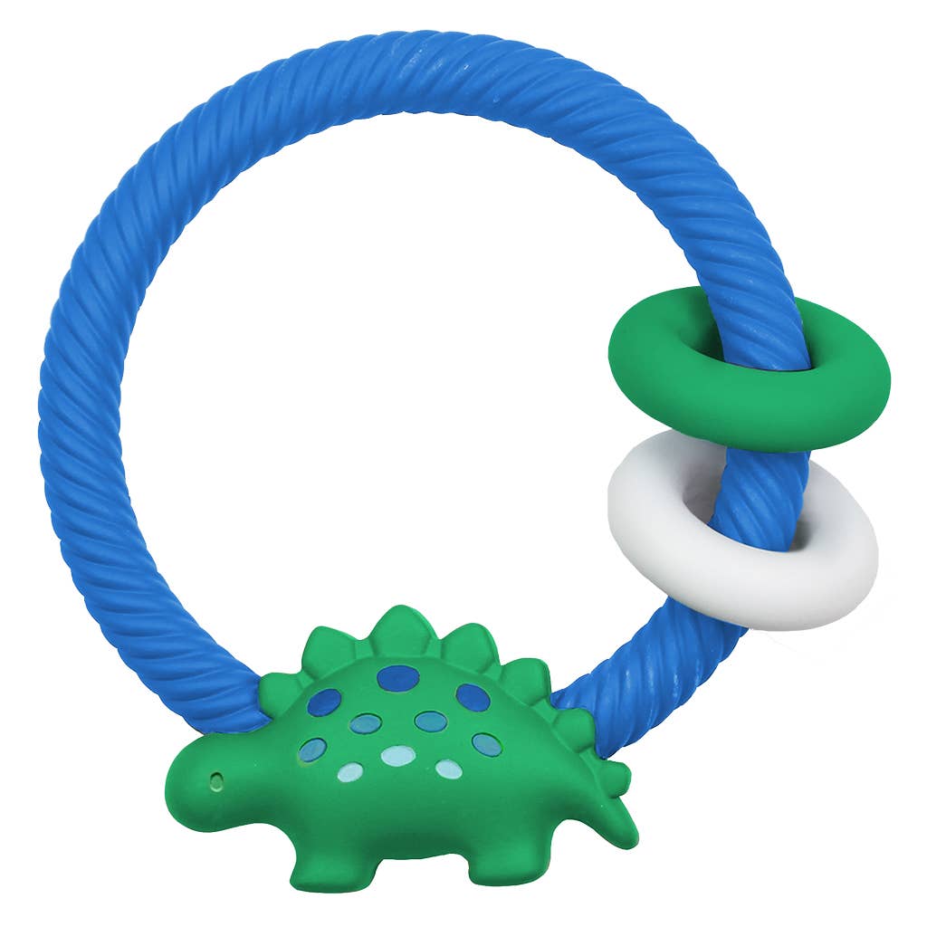 Dino Silicone Teether Rattle