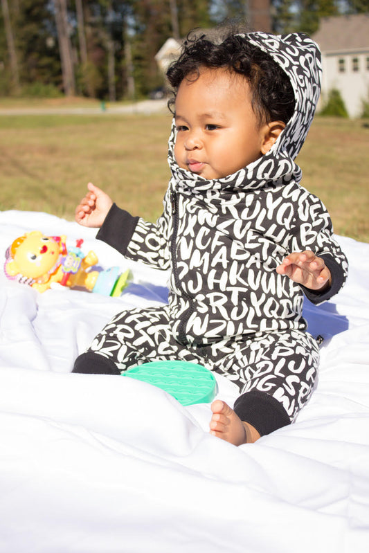 Alphabet Organic Zip Infant Hoodie