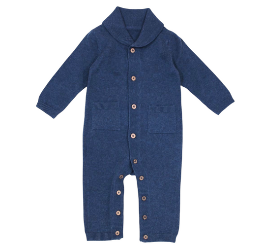 Blue Sweater Baby Romper